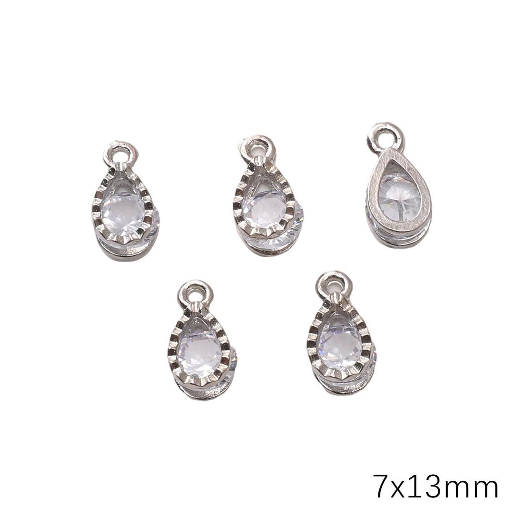 Alloy Charms Inlaid Zircon Heart Star Rhinestone Pendant Accessory For DIY Earring Necklace Accessories