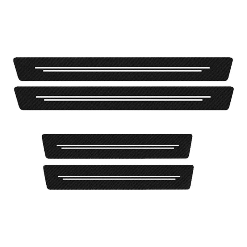 Duty Vehicle Door Sill Covers Carbon Fiber Leather Trim Decorative Prevention Auto Accessories
