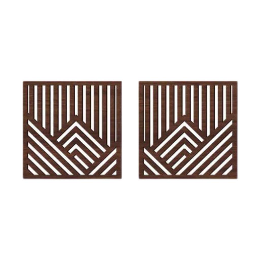 2x Wooden Wall Art Decor Wall Decoration Stylish Wall Sculptures Geometric Ornament for Living Room Bedroom Farmhouse Kitchen