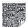 Polynesian Geometric Pattern Wallpaper Gray and Graphite 50x1000