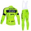 Maglia Ciclismo Giallo Fluo EFAPEL Giacca Bici Maillot Pantaloni Set UAE Inverno 2025 Abbigliamento Ciclismo Pile Termico Abbigliamento Bicicletta