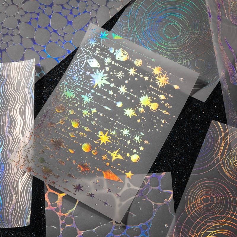 10sheets/bag Star River Brilliant Series Hot Silver Material Paper Album Diary Stickers Handmade Decoration Scrap Book Supplies