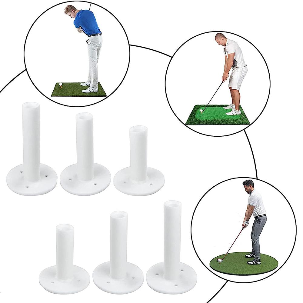 6 Pcs Golf Rubber Driving Range Tees Mixed Size Available for Golf Practicing