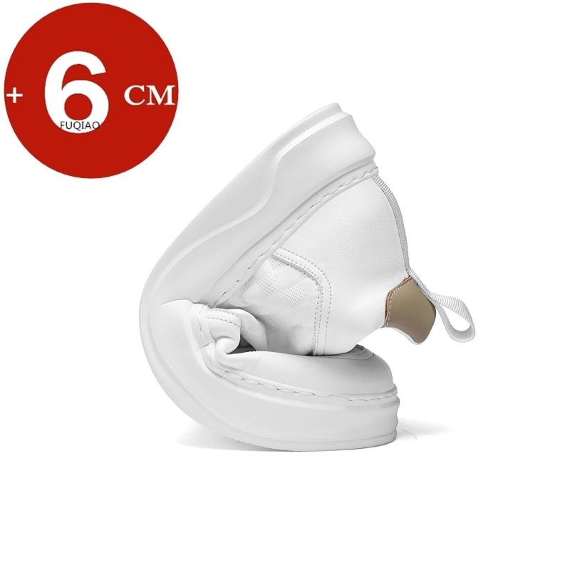 Tênis de Casal com Aumento de Altura de 6cm em Couro Genuíno Tamanho Grande Sapatos Casuais com Elevador Homens Mulheres Conforto Sapatos de Plataforma com Sola Grossa