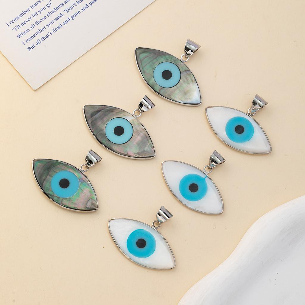 1 Stuk, Natuurlijke Schelp Duivels Oog Hanger, Occidentale Stijl Dames Heren Bedels voor DIY Ketting Sleutelhanger Hangende Decoratie Accessoires Sieraden Ambacht