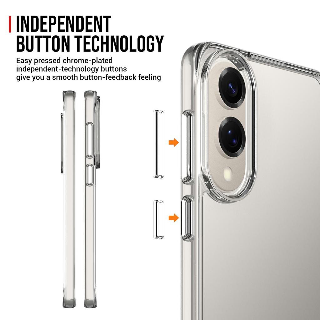 For Samsung Galaxy S25 Edge Case TPU Frame Clear PC Back Phone Cover