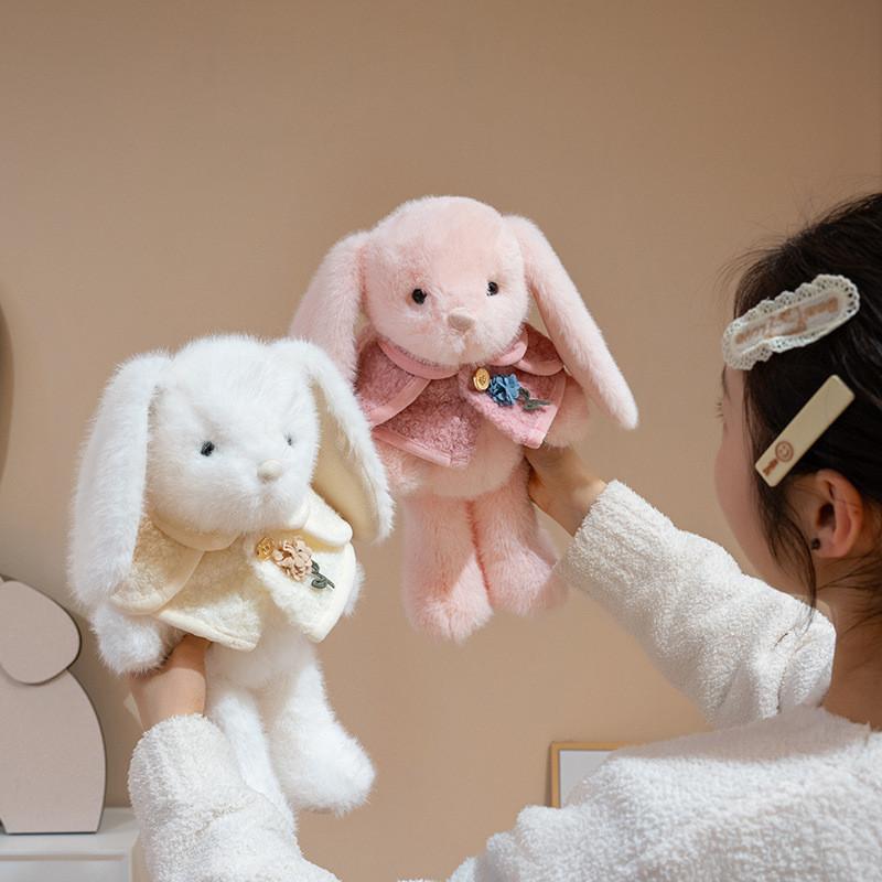 Toy Bunny Plush Doll Shawl Rabbit Sleep Buddy Stuffed Animal Occasions Gift