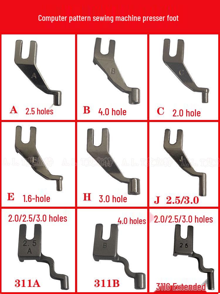 

Type C & E Middle Presser Foot & Needle for Household Sewing Machine Accessories Type B 4.0mm hole