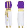 Jungen Arabischer Aladin Prinz Cosplay Party Kostüm Orientalischer Indischer König Rollenspiel Verkleidungs Outfits Lockere Weste Und Hosen Set