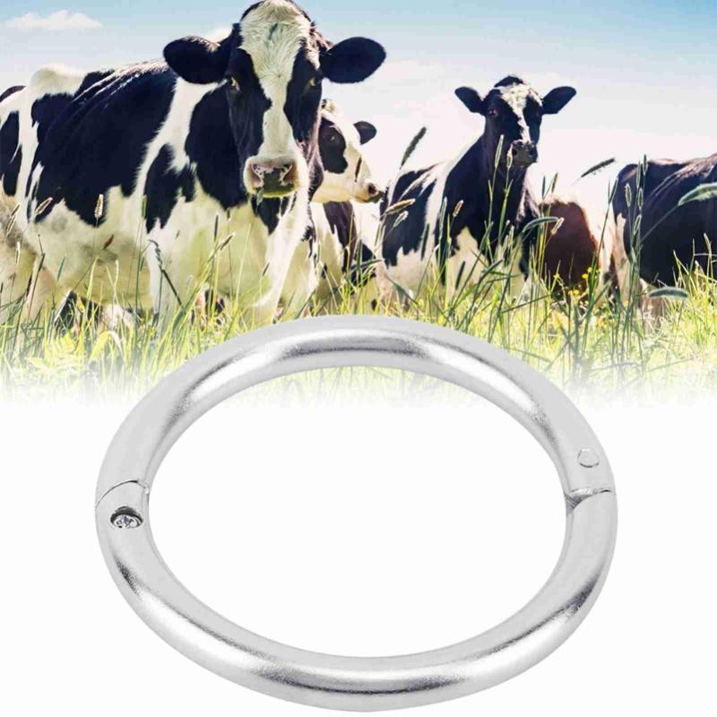 Stainless Steel Bull Cow Cattle Nose Ring Husbandry Accessory