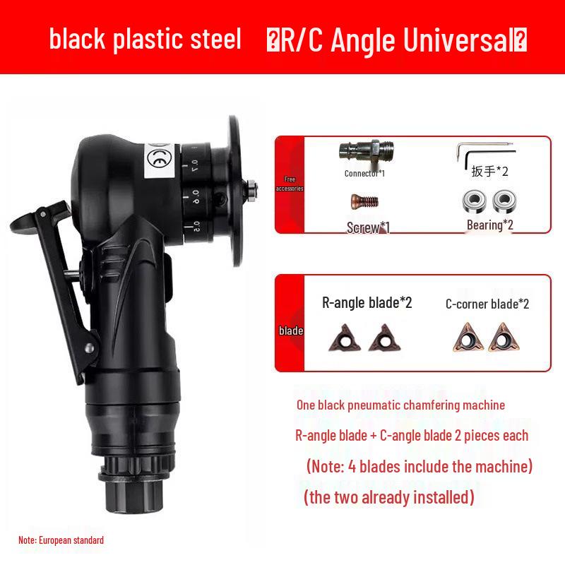 Handheld Mini Pneumatic Chamfering Machine: 45° C/R-Angle Deburring Tool for Woodworking and Metal
