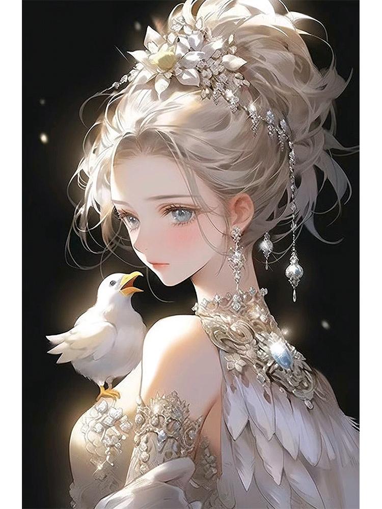 Diamond Painting Embroidery of the Zodiac and Anime Fairy Portrait Set 5DDIY Colorful Dragon, Rabbit, and Pig Home Decoration