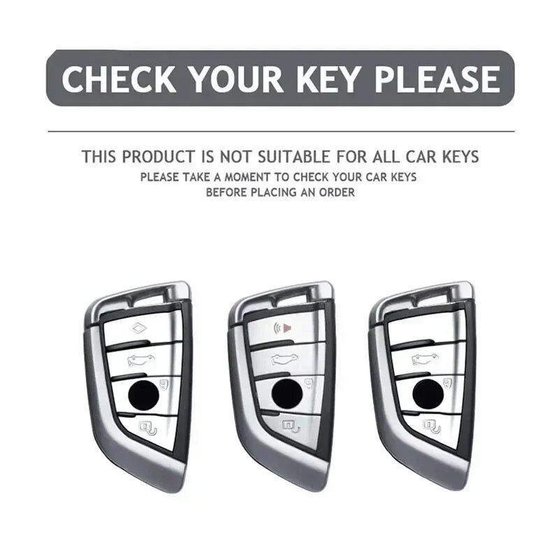 Zinc Alloy Leather Car Key Case For Bmw X1 X3 X5 X6 X7 1 3 5 6 7 Series G20 G30 G11 F15 F16 G01 G02 F48 F39 520 525 F30 Key Case