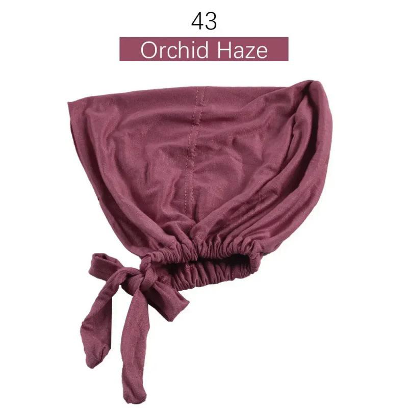 Solid Color Elastic Tie-Back Modal Undercap Hijab Scarf Adjustable Kufi Cap