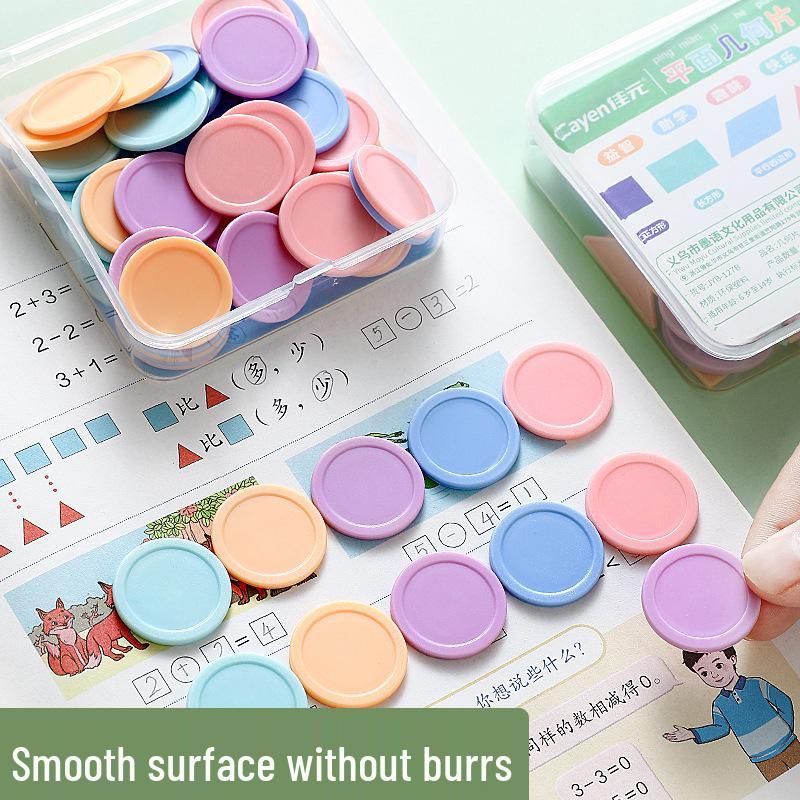 25mm Geometric Counting Chips for First Grade Math – Learning Coins for Addition and Subtraction