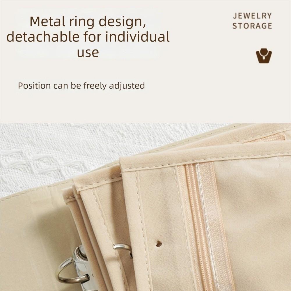 Zipper Jewelry Storage Book PU Leather Jewelry Storage Bag Jewelry Organizer Roll  Home