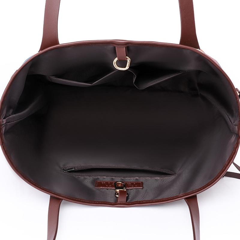 Face-washing and Splicing Large-capacity Mother Bag New Street Fashion Fashion One-shoulder Hand-slide Women's Bag