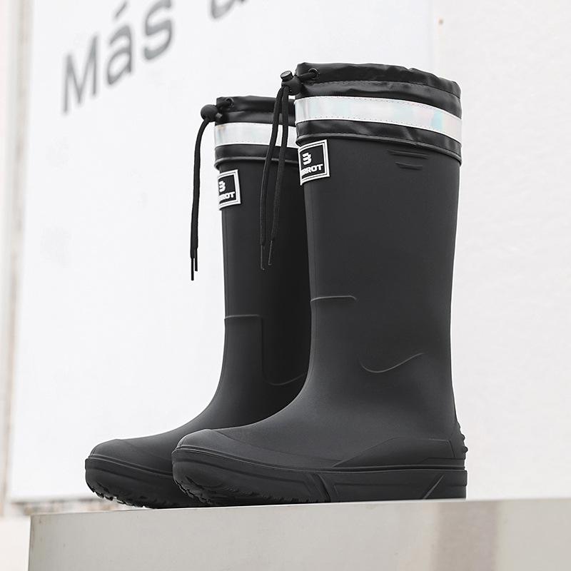 Tall men's rain shoes Medium tube rain boots Soft sole non-slip waterproof boots Rain shoes Outdoor thick-soled casual men's waterproof shoes