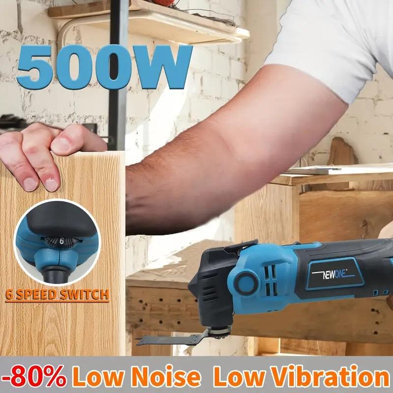 500W Anti-Vibrations-Oszillationswerkzeug, sechs Geschwindigkeiten Leerlaufdrehzahl 3,5 ° Schwingwinkel, geeignet zum Polieren von Holz und Schaben von Wasserschlämme