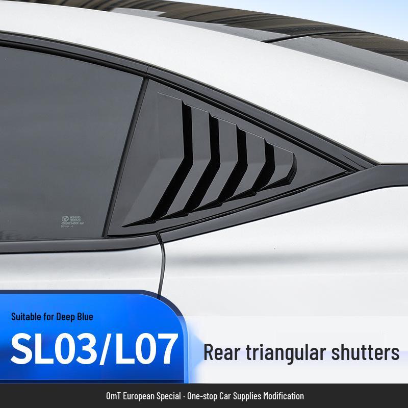 Tiefblau SL03 Dreieckige Heckscheiben-Jalousie-Dekoration - Außenzubehör für Autos