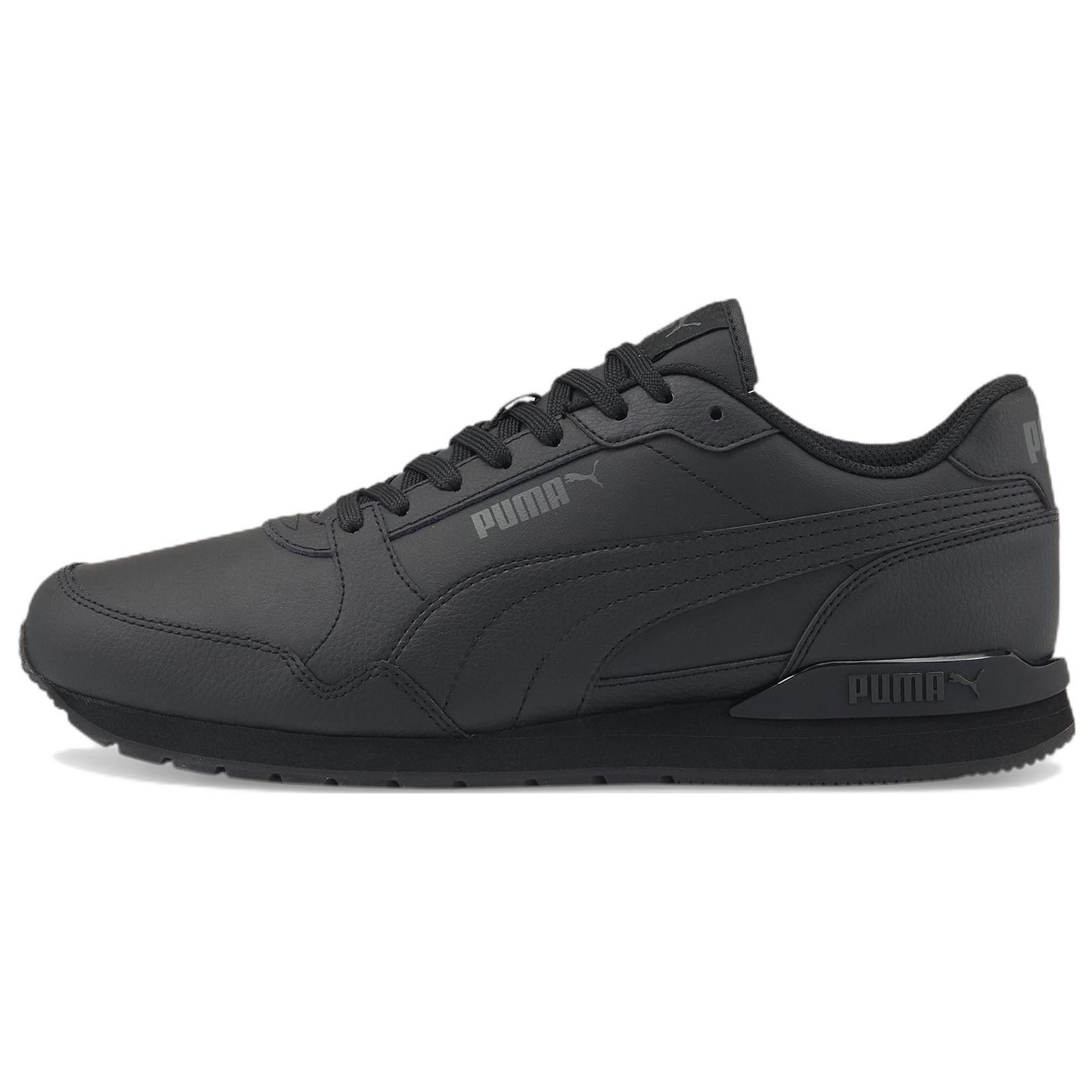 PUMA ST Runner V3 Leather Triple Black Men s 384855-11 EU 36