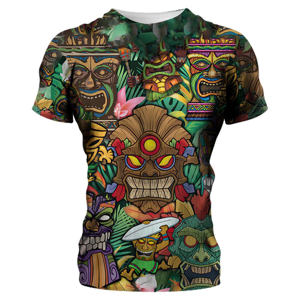 2023 Men T Shirts Loose Breathable 3d Print Trendy Cool Fashion Hawaiian T-shirts Beach Party Tops Short Sleeves Summer Clothing
