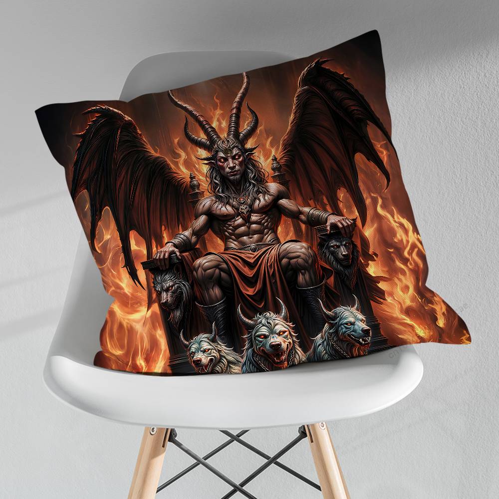 Fear Art Dark Devil Satan Various Sizes Square Pillow Case For Car Home Bedchamber Decor Birthday Gift