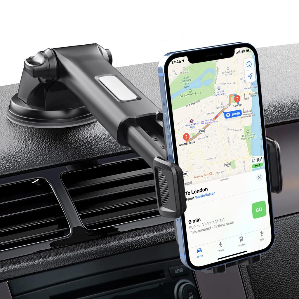 Multifunctional Car Phone Holder, Retractable Dashboard Windshield Suction Cup Mount, Universal Navigation Stand for All Smartphones