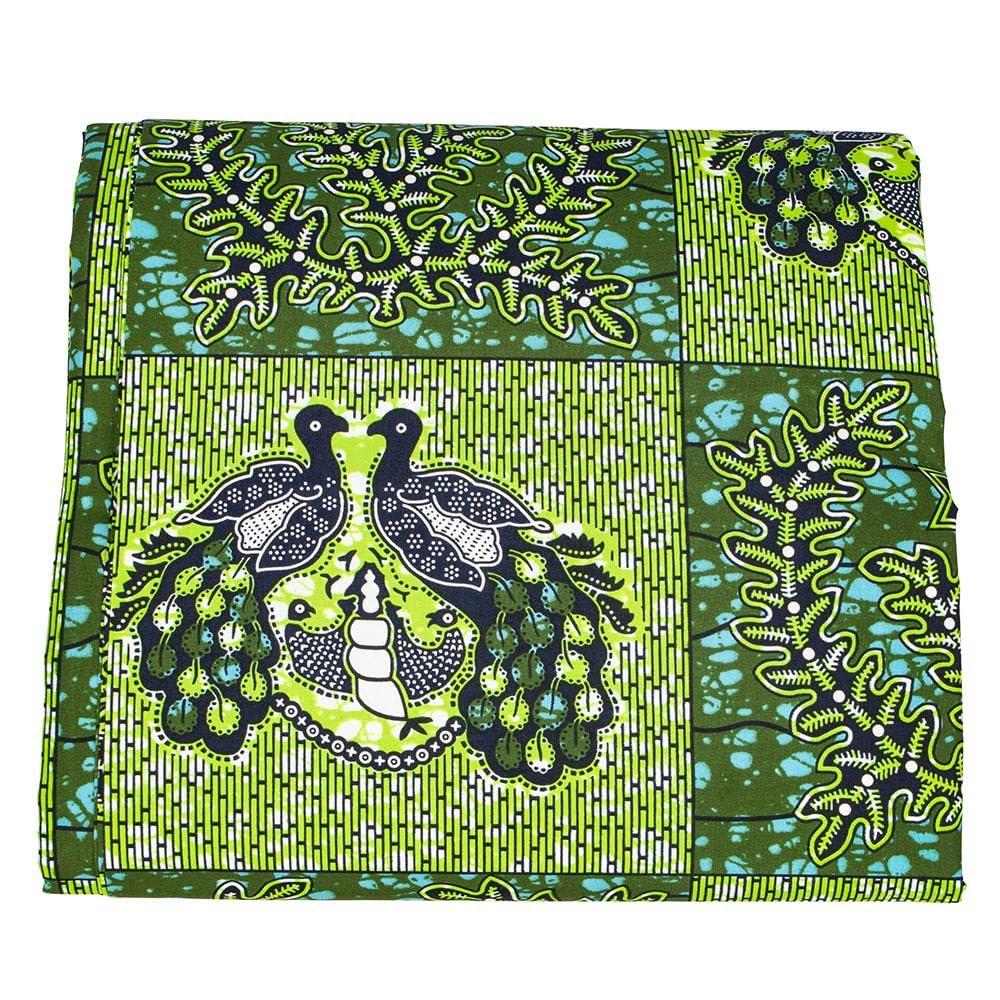 KINOKINO African African African Fabric Fabric, Print, (Green, A, Polyester, Approx. 540cm)