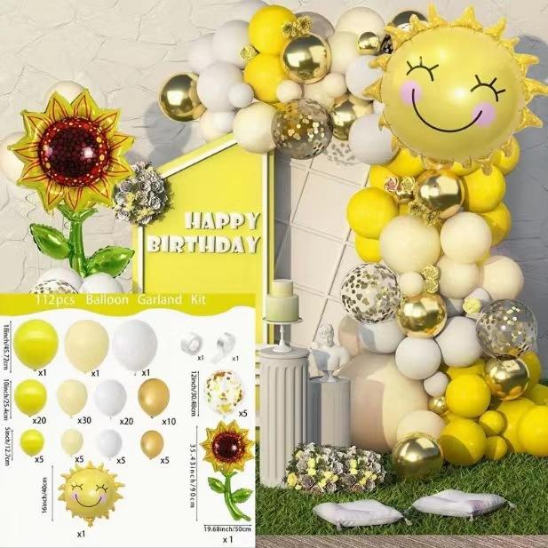 

Желтый Белый Солнце Смайлик Подсолнух Алюминиевая Фольга Воздушные Шары Набор Украшение для Девичника на День Рождения Set as shown