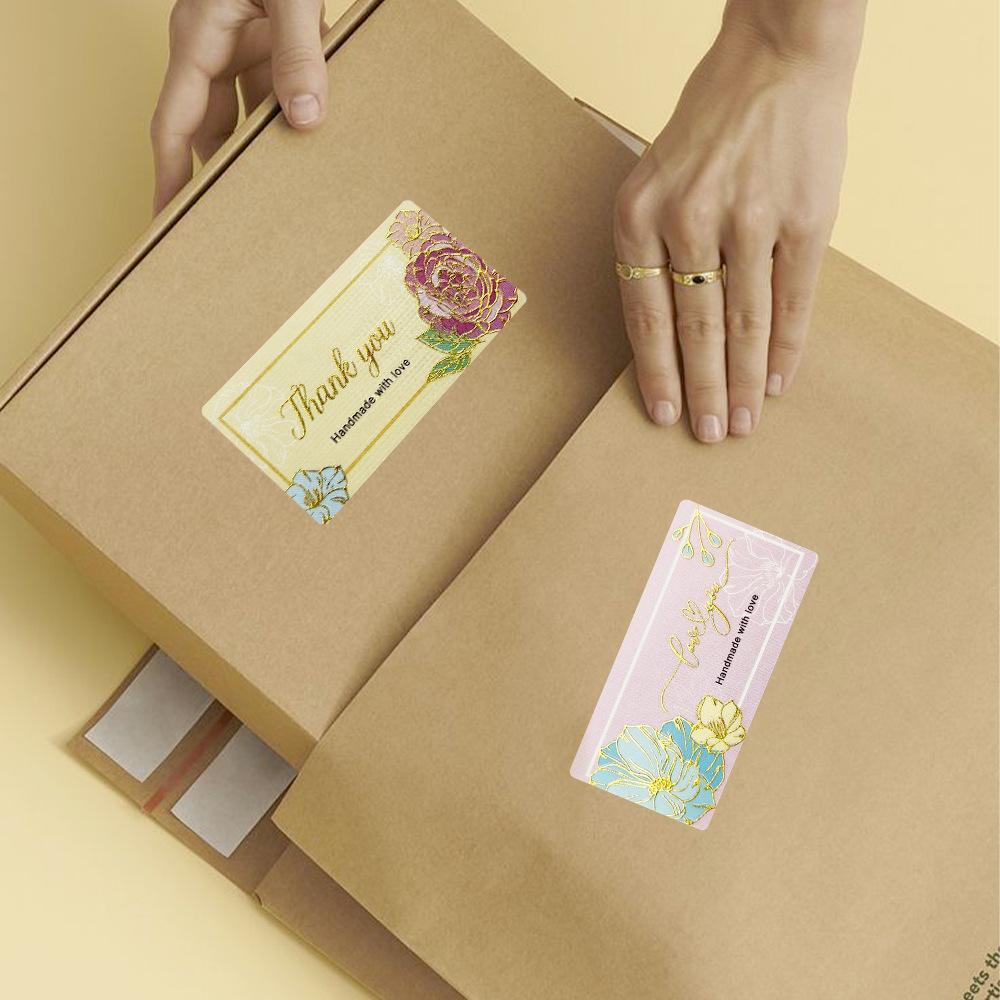 Thank You Labels & Stickers - 120pcs/roll Adhesive Seals for Small Business Packaging, Gift Wrapping, Wedding Decor