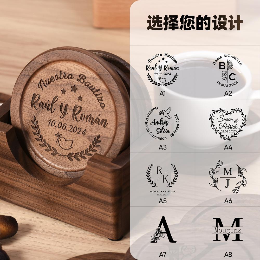 Holz-Untersetzer japanische Teezeremonie Teetasse Buche Isolierunterlage Teetassen-Unterlage Walnuss-Unterlage Untersetzer