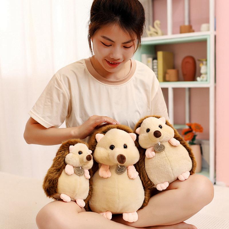 Cute simulation little hedgehog doll plush toy hedgehog doll children's company soothing rag doll birthday gift