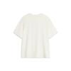 Li Ning Badfive Casual Tea Letter Round Neck Loose Breathable Comfortable Short Sleeve T-Shirt Men Tops Off-White AHSU917-1