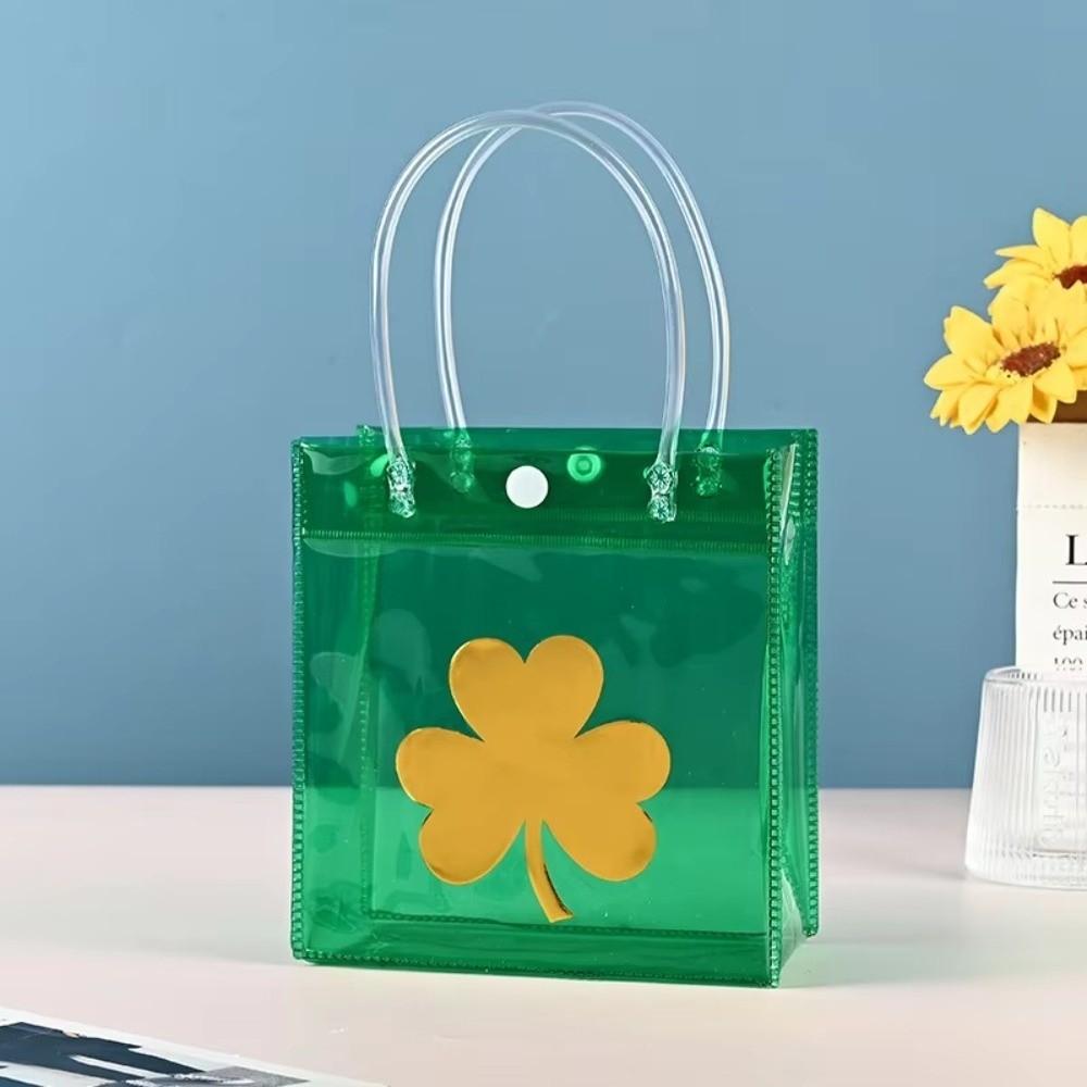 Cute Clear PVC Handbag Large Capacity Mini Gift Packaging Bag Waterproof Reusable Tote Bag