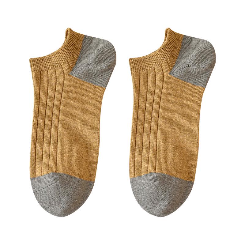 Men's Casual Boat Socks: Sweat-Absorbent, Anti-Drop Heel, Deodorant, Anti-Pilling Combed Cotton.