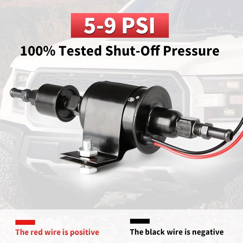 CarBole Universal Micro Electric Fuel Pump Inline Low Pressure Pump E8012S 12V, 5-9 PSI,30 GPH,5/16 Inch