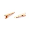 100Pcs Kc Gold Metal Alligator Hair Clips Pins Flat Top With Teeth For Diy Hairp