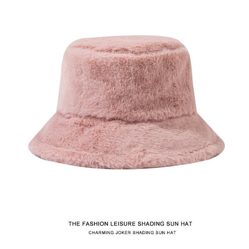 

Outdoor Wind Protection And Warmth Warm Casual Cute Soft Furry Panama Bucket Fisherman Caps