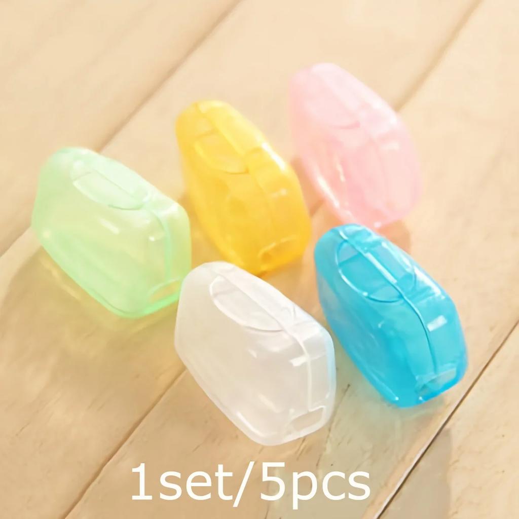 5/10pcs- Easy to store toothbrush set with brush head protector for easy carrying, teeth whitening, camping, and hiking