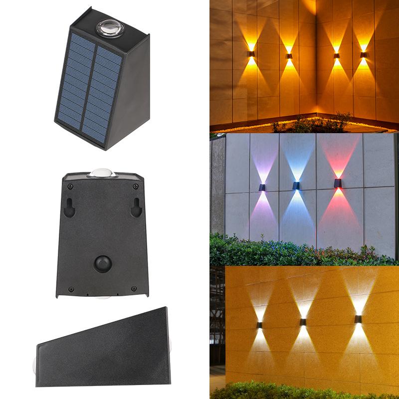 Solar Wall Lights Outdoor Wall Sconce Waterproof Solar Outdoor Lamp for House Porch Fence Patio Pergola Garage Backyard Garden