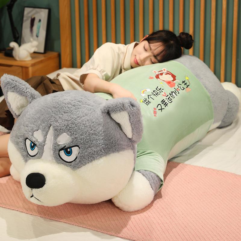 Large Party Husky Plush Doll Boys Bed Big Throw Pillow Girl Sleeping Doll Dog Birthday Gift