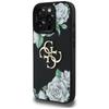 Guess Grained Roses Big 4G logo case for iPhone 16 Pro Max black