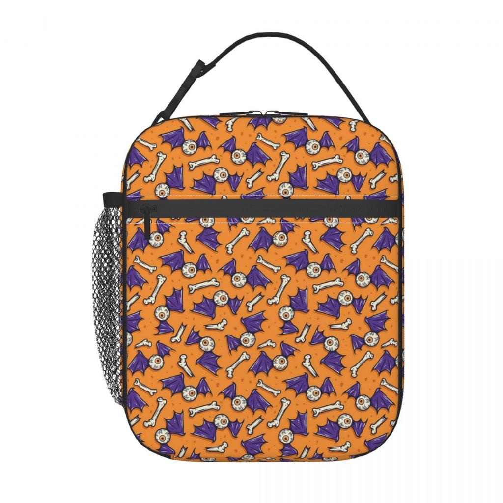 Cartoon Eye Bat Pattern Insulated Lunch Bag for Women Children Portable Food Boxes Thermal Lunch Box Tote