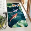 1Pcs Anti Fatigue Door Rugs, Koi Fish Lotus Print Waterproof Non-Slip Thick Cushioned Door Mat Heavy Duty Comfort Standing Mat for Door
