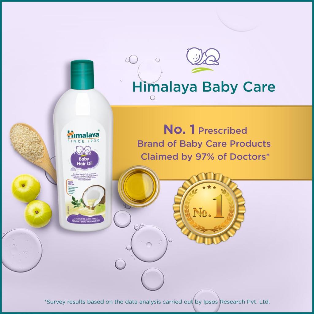 Himalaya Huile Capillaire pour Bébé 100 ml Lot de 1 Hydratant Nourrissant pour le Cuir Chevelu pour des Cheveux Doux et Sains