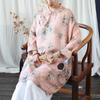 Johnature Vintage Stand Long Sleeve Shirts For Women Print Floral Tops Autumn Loose Chinese Style Female Shirts
