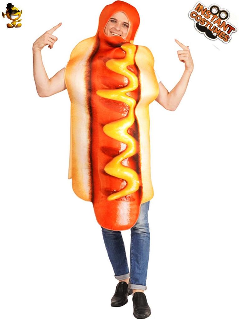Adult Hot Dog Cosplay Onesie - Halloween & Stage Performance Costume