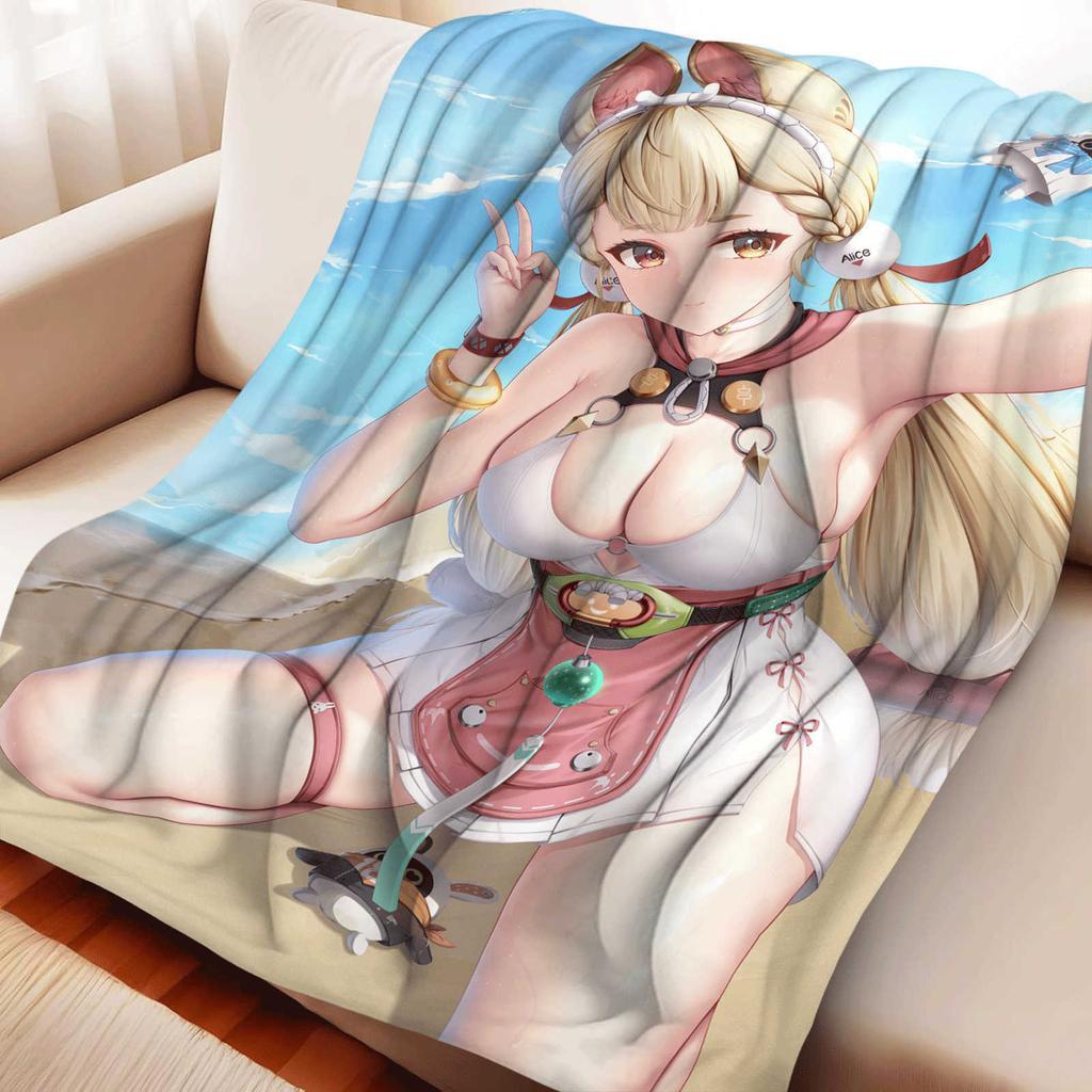 Zenless Zone Zero Alice Thymefield Flannel Blanket Cover Warmth Soft Anime Blanket Multifunctional Decor Home Universal Blankets