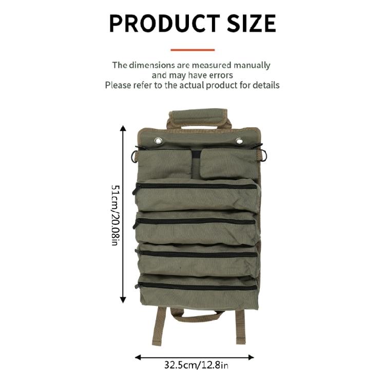 Electricians Wrench Tool Bag Roll Up Bag Wrench Roll Up Pouches Bag with 4Pocket
